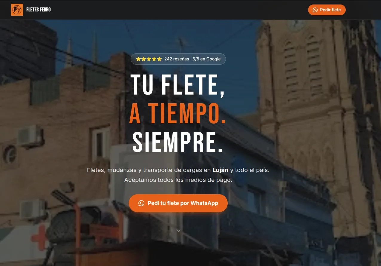 Sitio web de Fletes Ferro